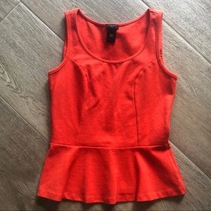 Ann Taylor Peplum Orange Tank Top XXSP